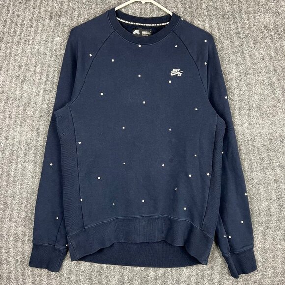 Nike SB Women's‎ Polka Dot Sweatshirt Navy Blue SZ Large - Picture 1 of 9